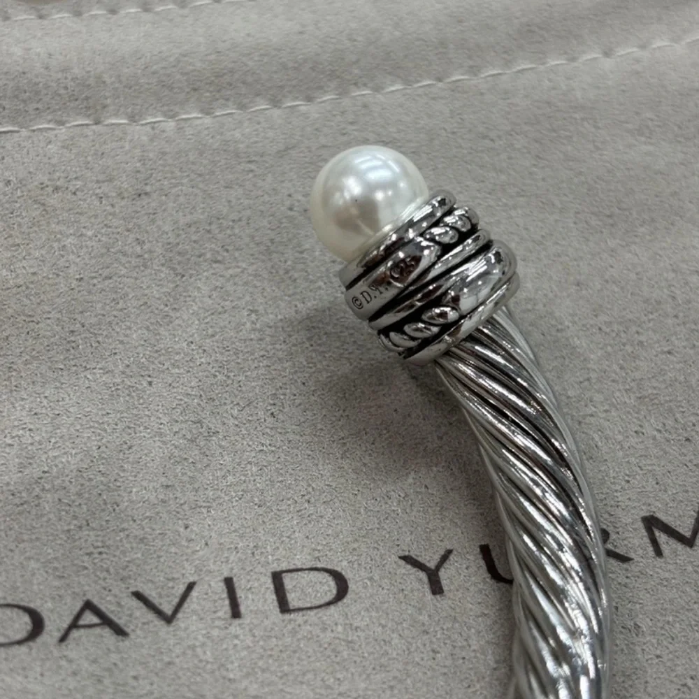 David Yurman Silver Bracelet with Pearls 7mm - Picture 4 of 5